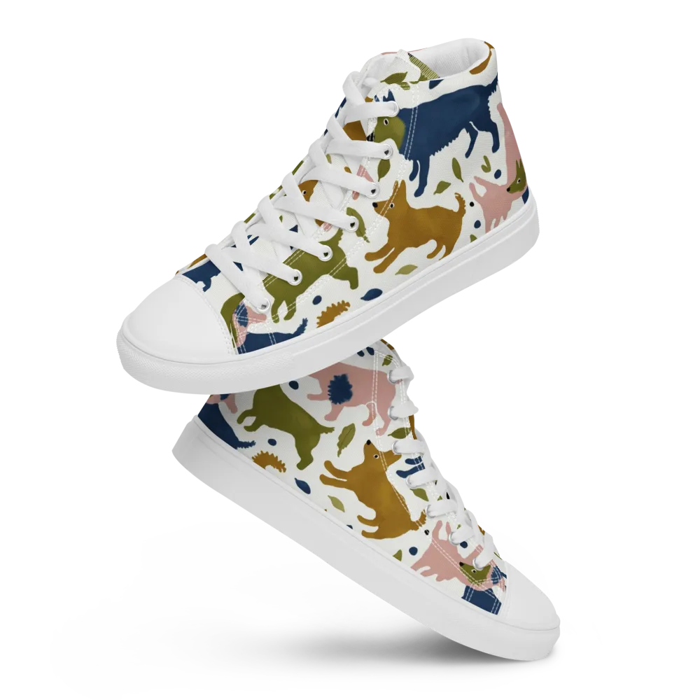 Woodland Zoom on Men's High Top Canvas Shoes — Front