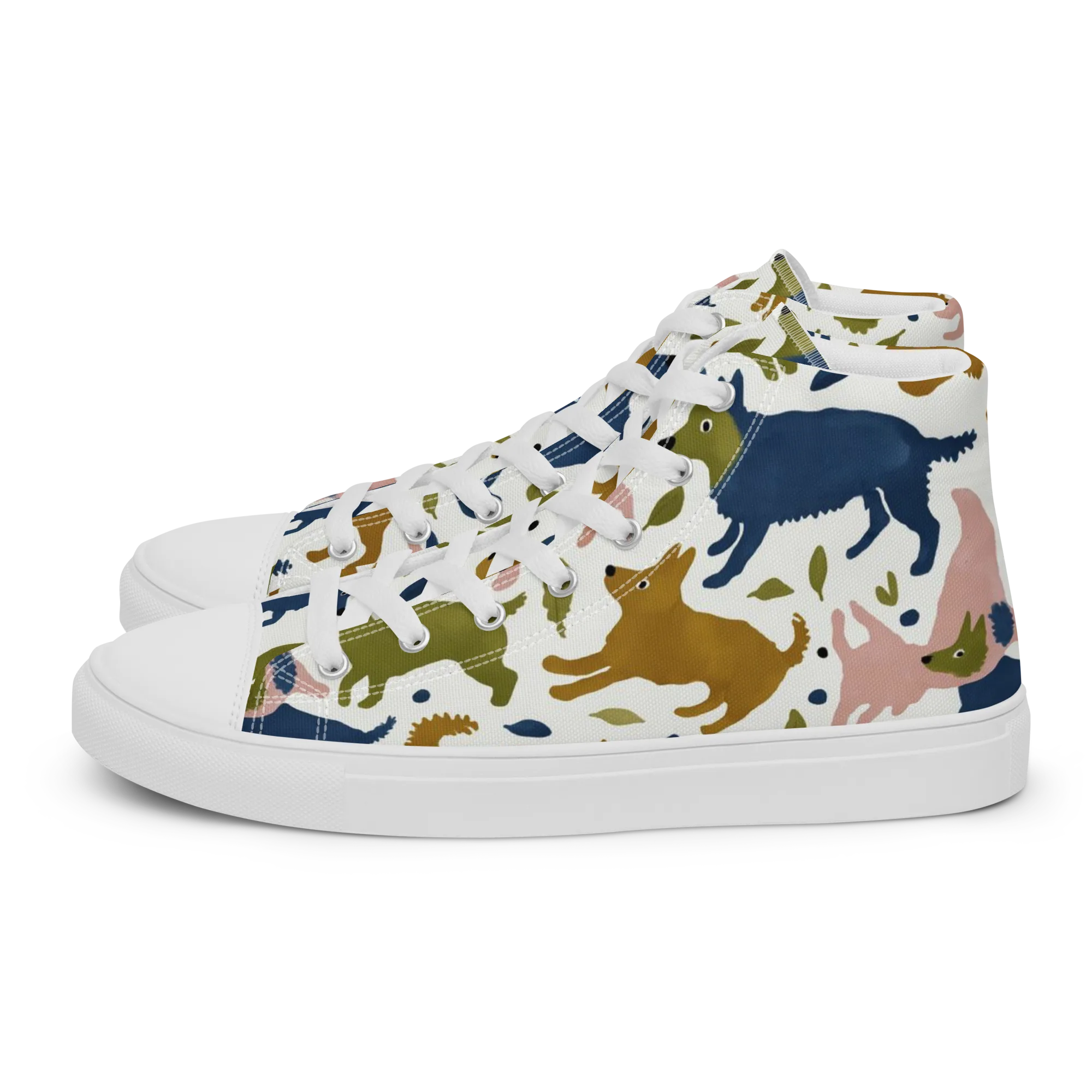 Woodland Zoom on Women's High Top Canvas Shoes — Left