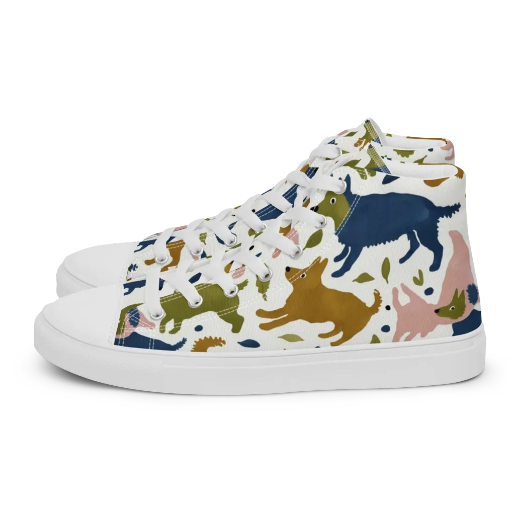 Woodland Zoom on Women's High Top Canvas Shoes — Left