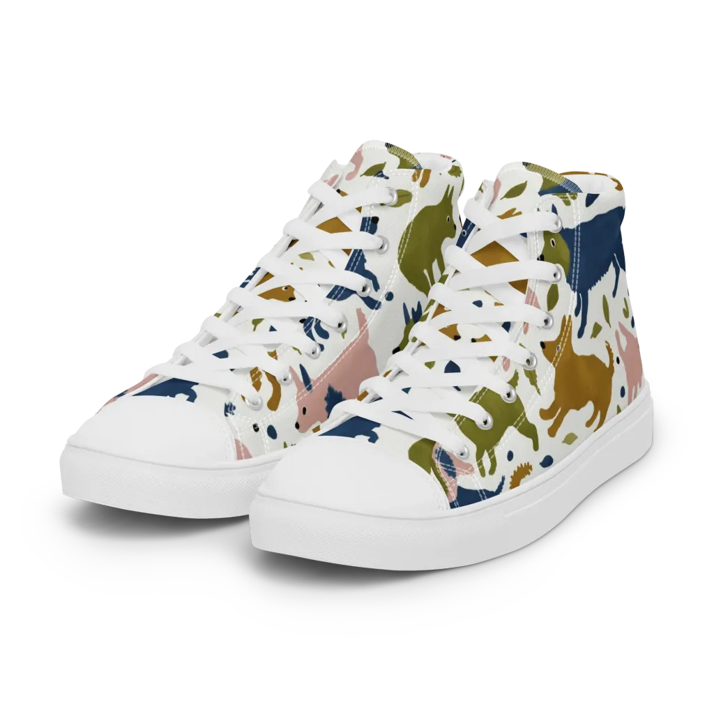Woodland Zoom on Women's High Top Canvas Shoes — Left Front