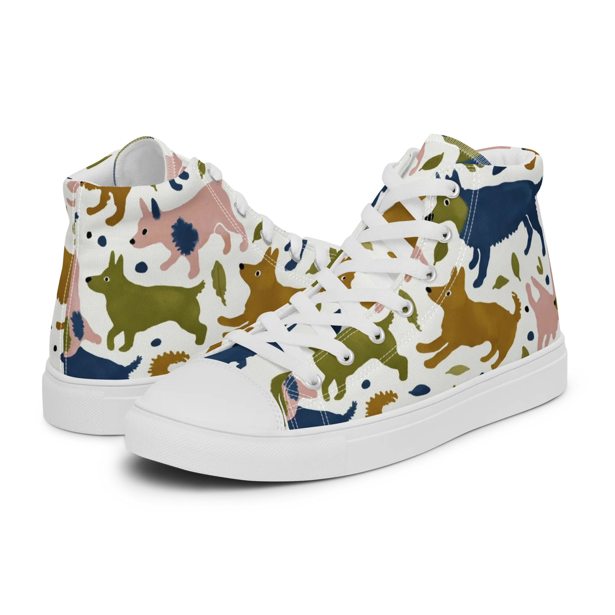 Woodland Zoom on Women's High Top Canvas Shoes — Left