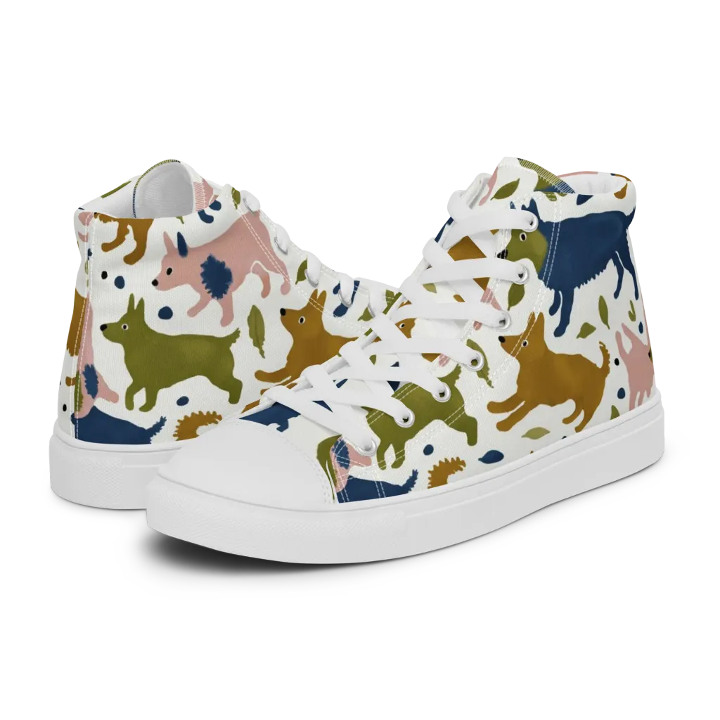 Woodland Zoom on Women's High Top Canvas Shoes — Left