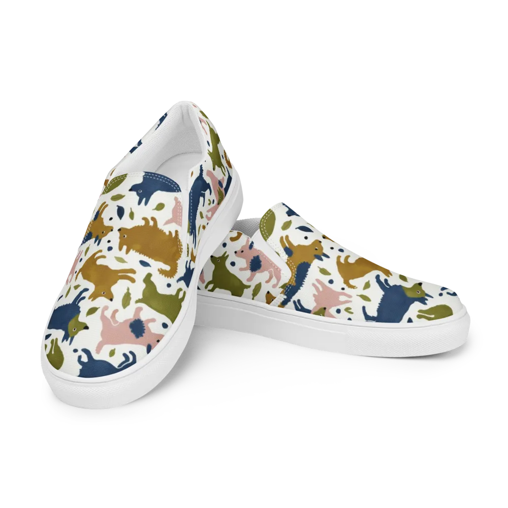 Woodland Zoom on Men's Slip-On Canvas Shoes — Left Front