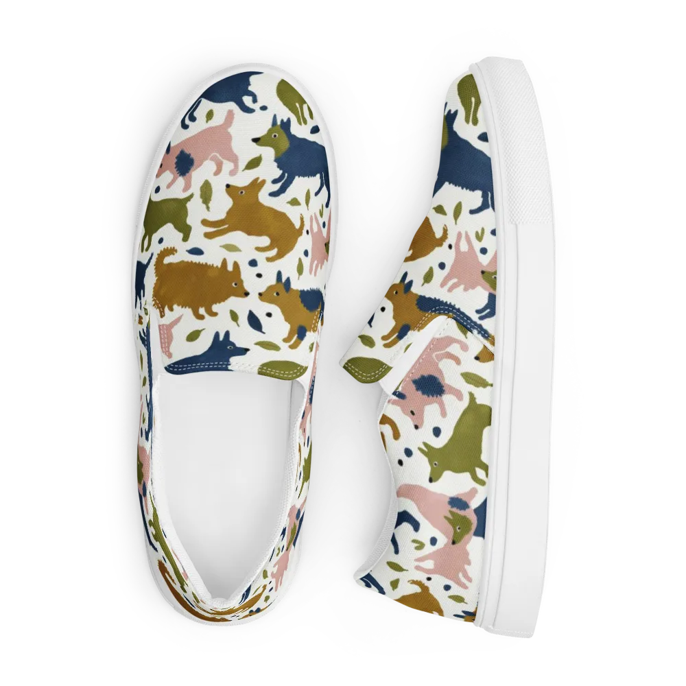 Woodland Zoom on Men's Slip-On Canvas Shoes — Front