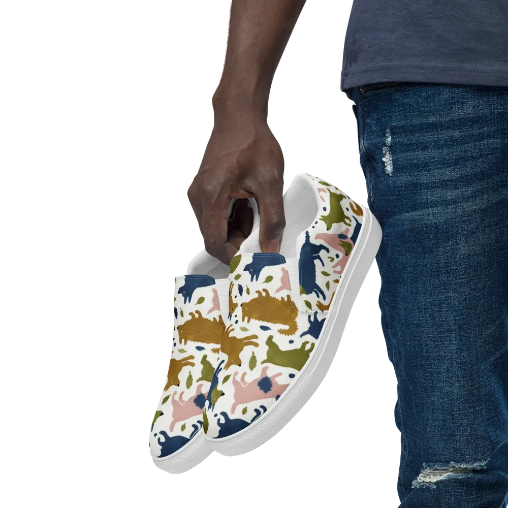 Woodland Zoom on Men's Slip-On Canvas Shoes — Left Front