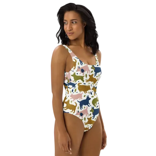 Woodland Zoom on a One-Piece Swimsuit