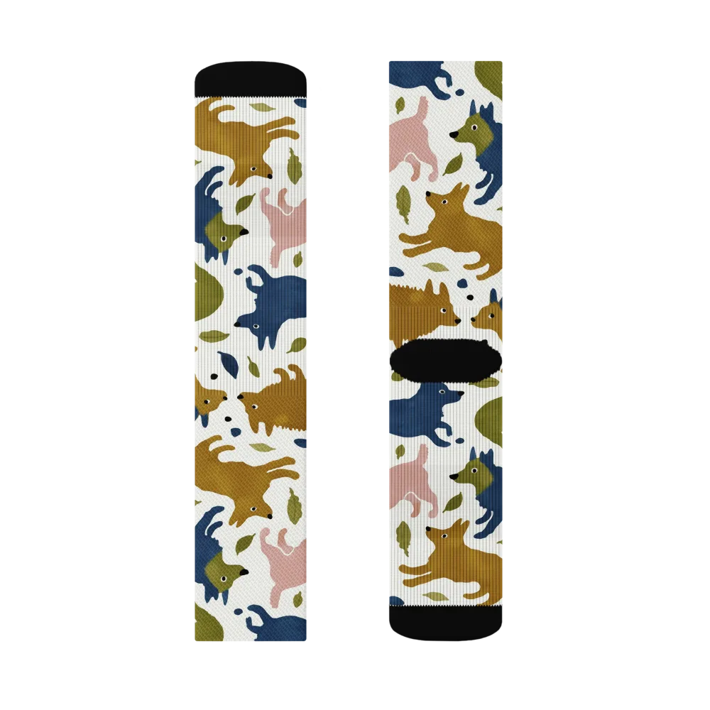 Woodland Zoom on Socks — Left Sock