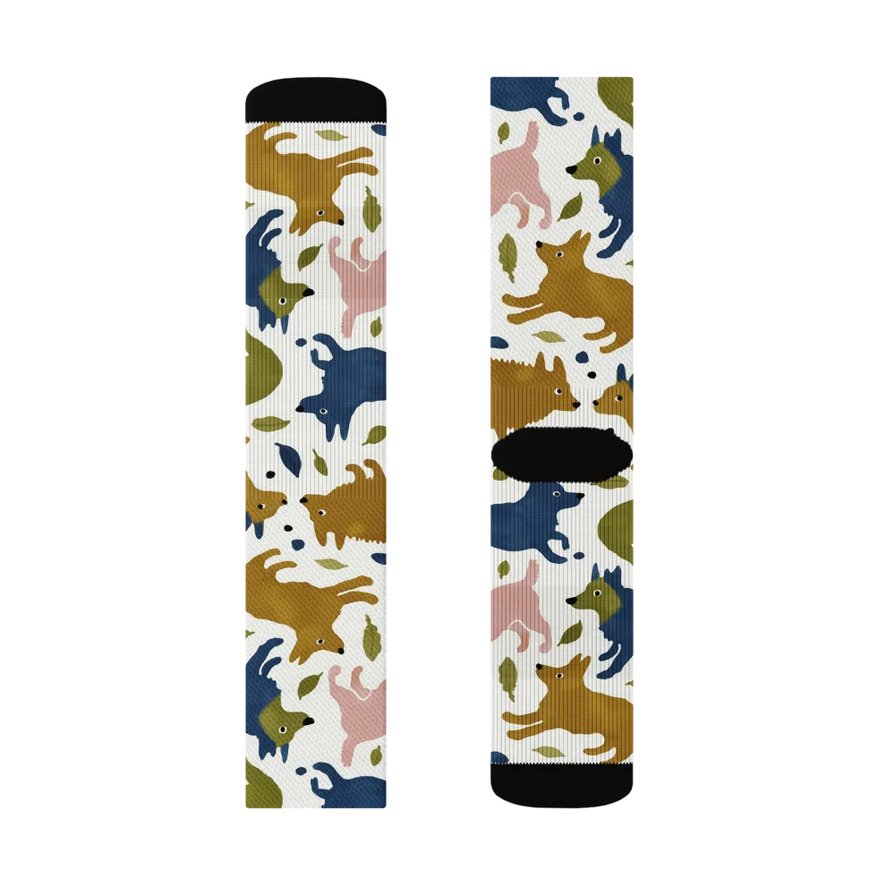 Woodland Zoom on Socks — Right Sock