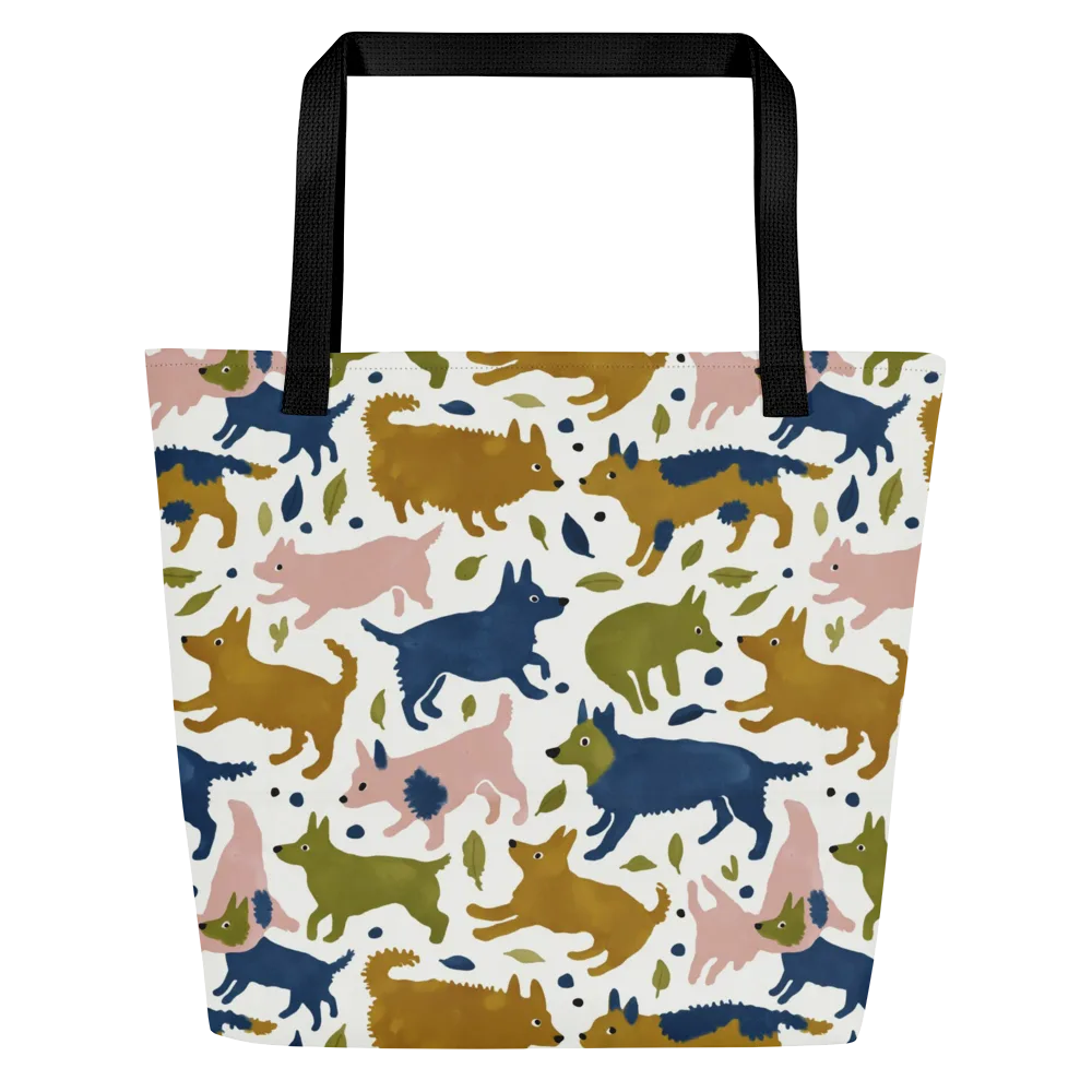 Woodland Zoom on Large Tote Bag W/ Pocket — Front