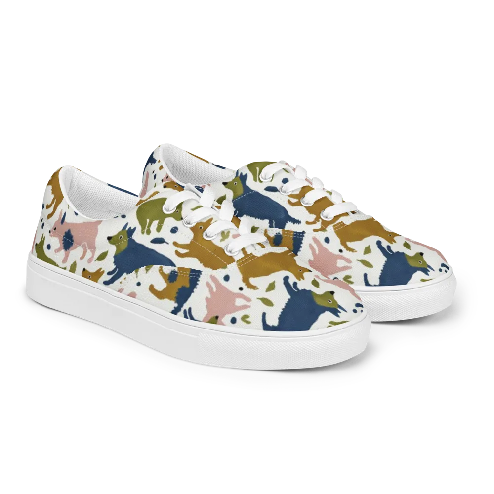 Woodland Zoom on Men's Lace-Up Canvas Shoes — Right Front