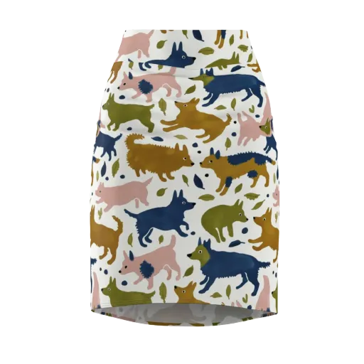 Woodland Zoom on a Pencil Skirt