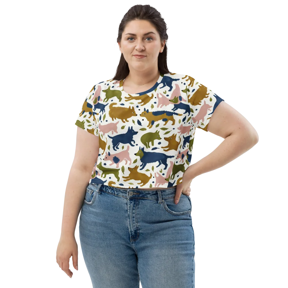 Woodland Zoom on Crop Tee — Front