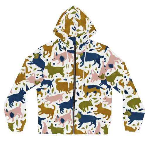Woodland Zoom on a Women's Full-Zip Hoodie