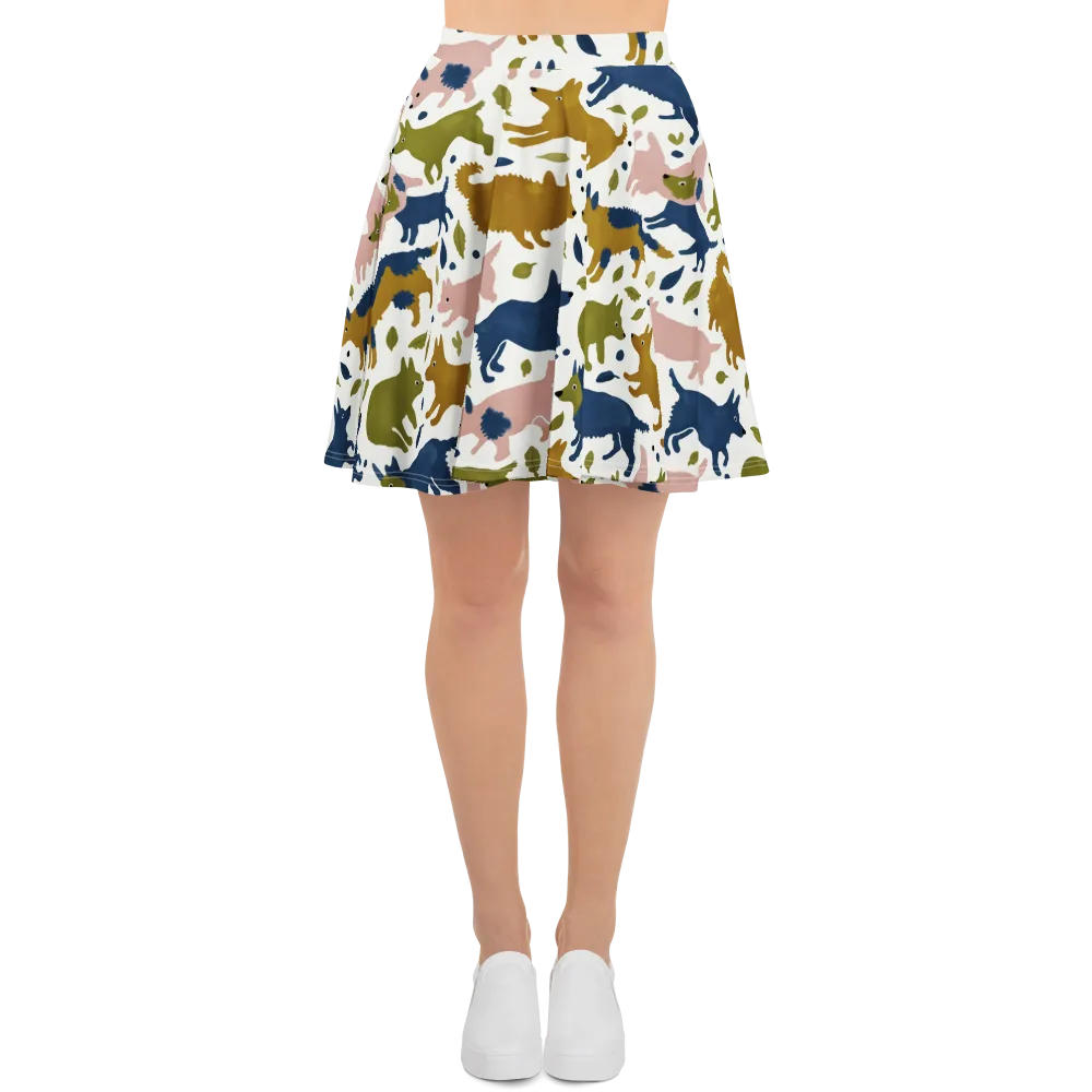 Woodland Zoom on Skater Skirt — Front
