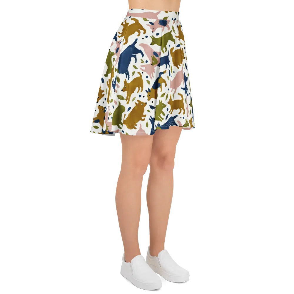 Woodland Zoom on Skater Skirt — Right