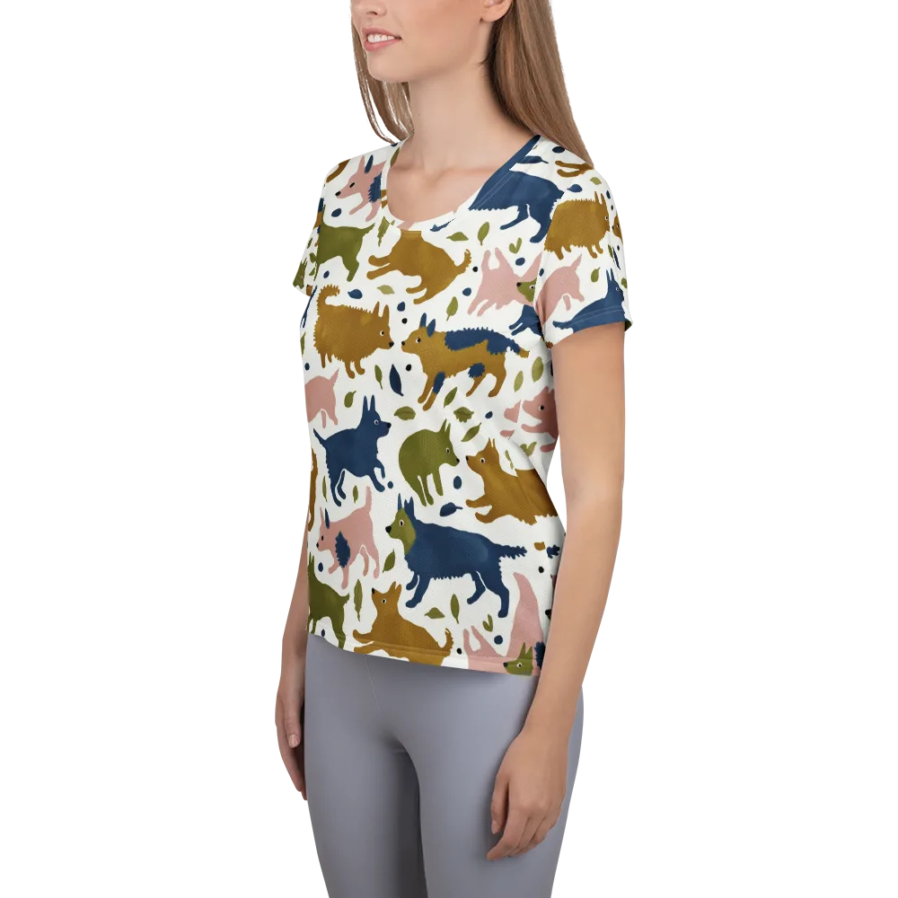 Woodland Zoom on Women's Athletic T-Shirt — Left