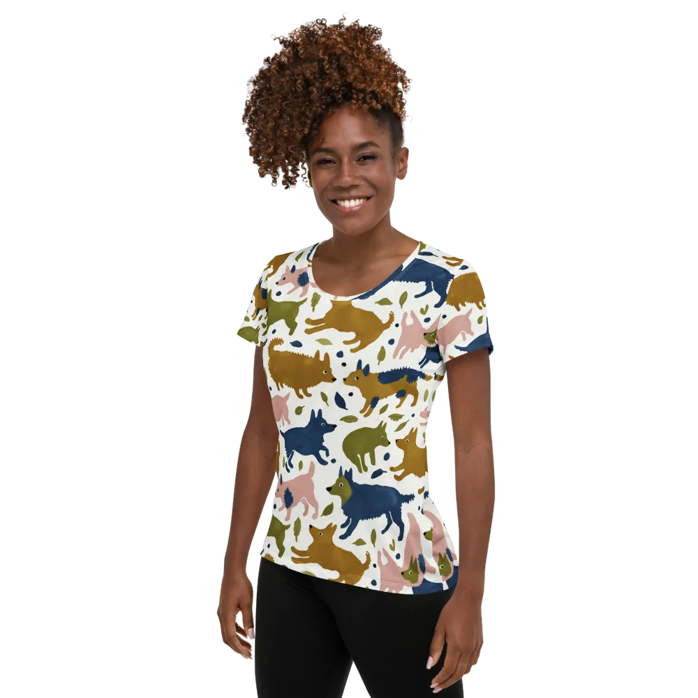 Woodland Zoom on Women's Athletic T-Shirt — Left