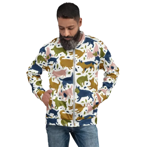 Woodland Zoom on a Bomber Jacket