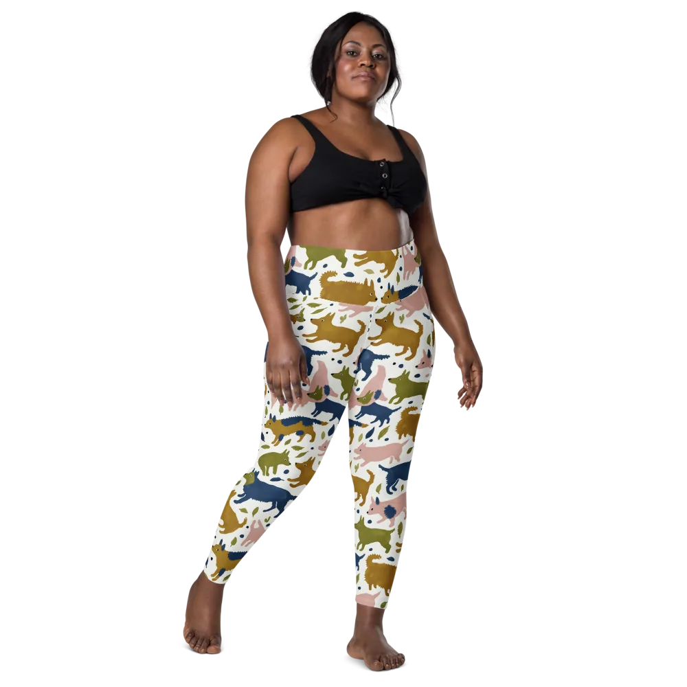 Woodland Zoom on Leggings with Pockets — Front