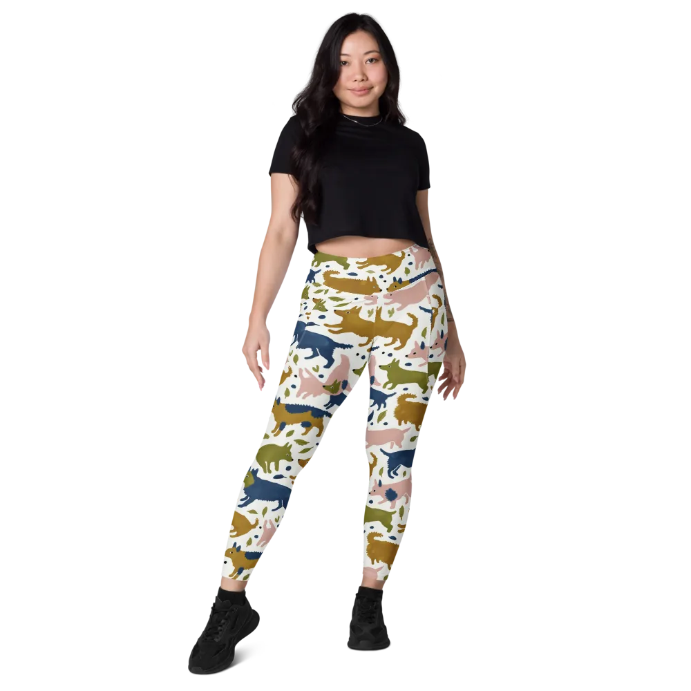 Woodland Zoom on Leggings with Pockets — Front