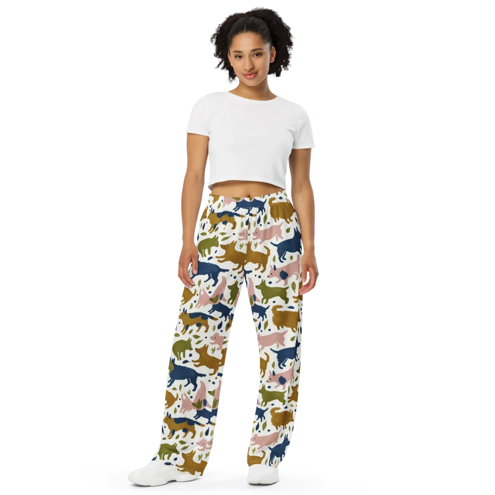 Woodland Zoom on Wide-Leg Pants — Front