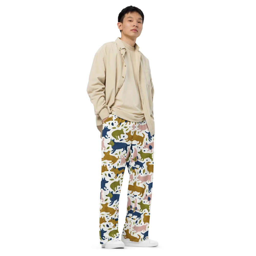 Woodland Zoom on Wide-Leg Pants — Right Front