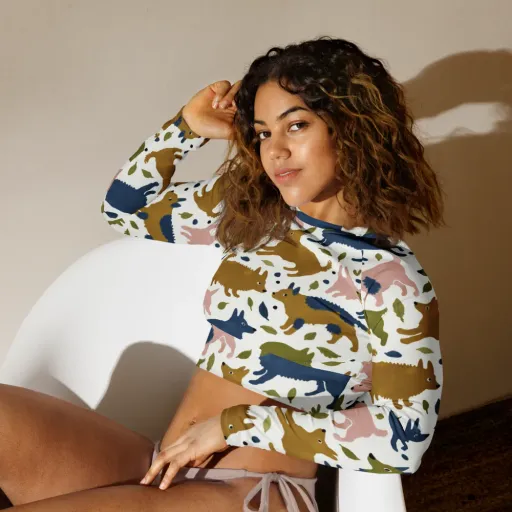 Woodland Zoom on a Long Sleeve Crop Top