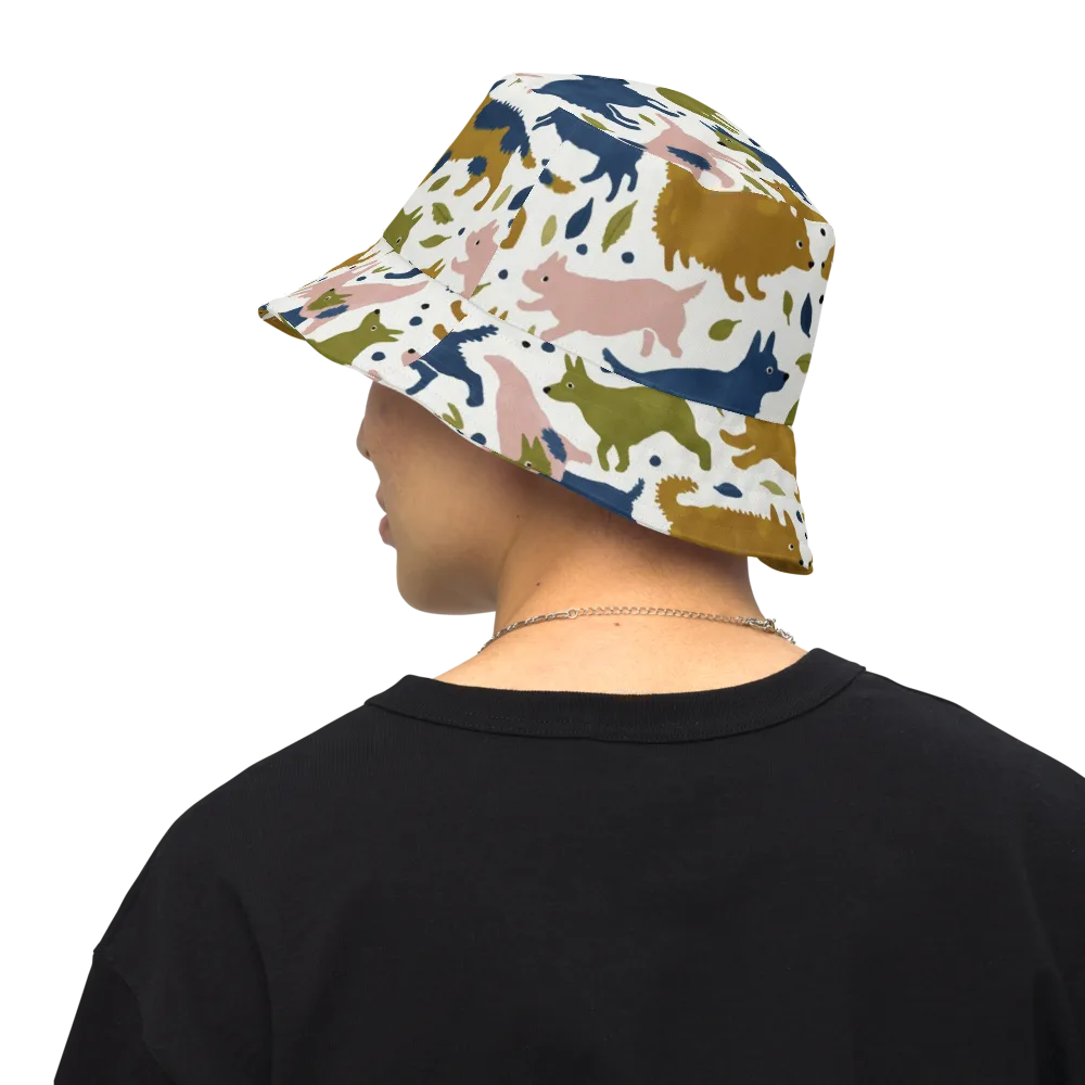 Woodland Zoom on Reversible Bucket Hat — Back Inside