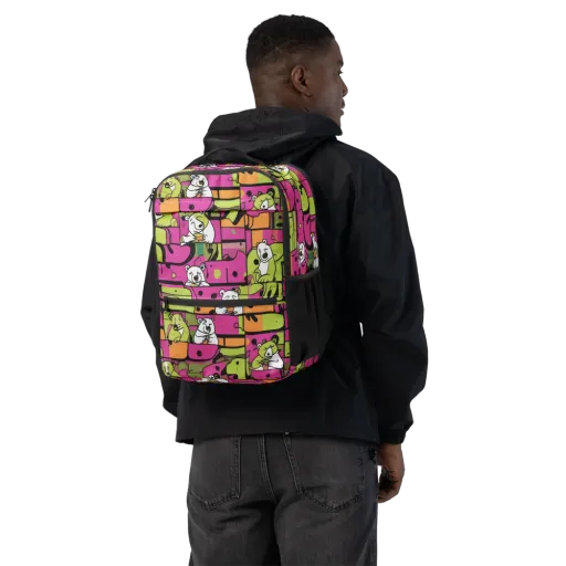 Neon Bear Blocks on a Utility Backpack
