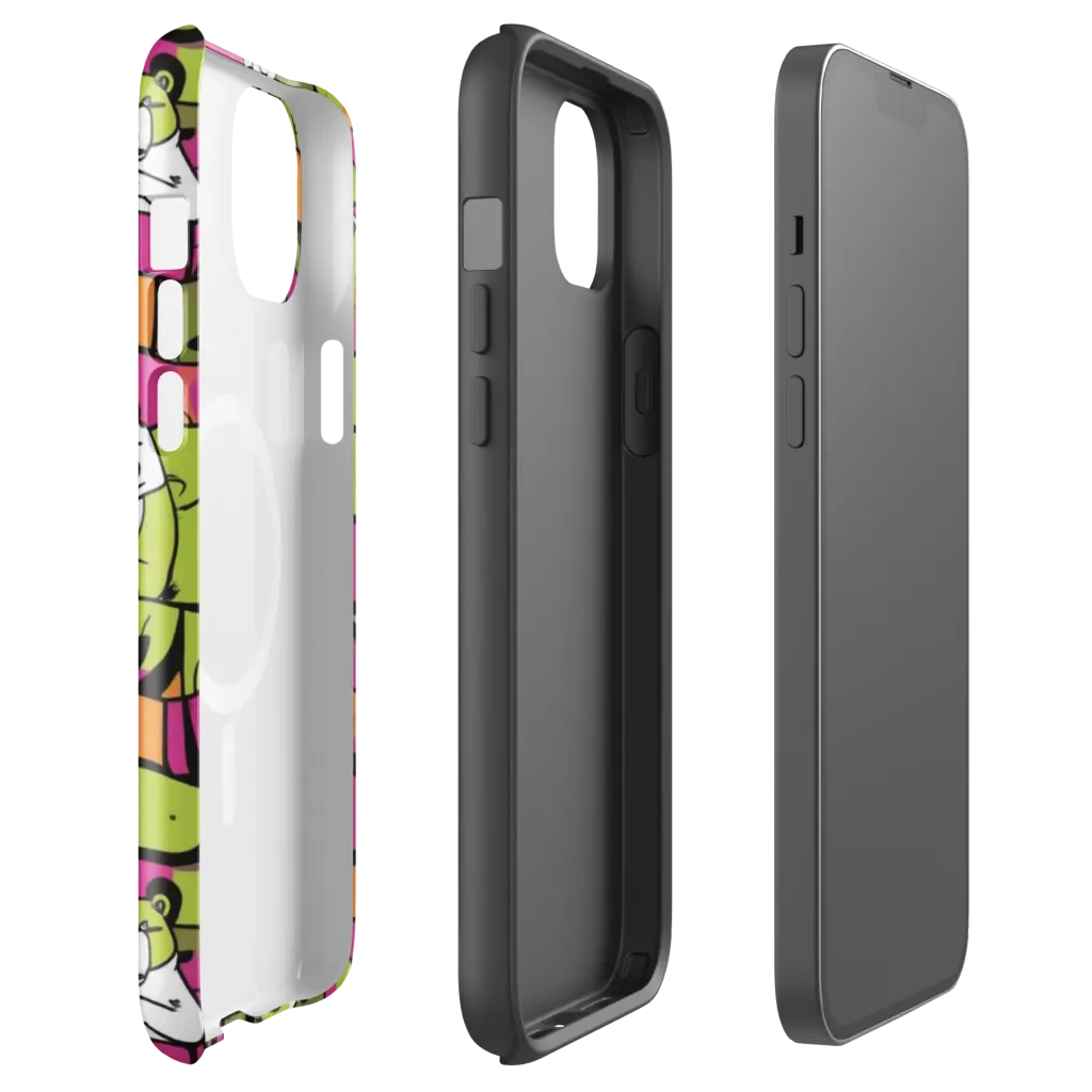 Neon Bear Blocks on MagSafe Tough Case for iPhone® — Front