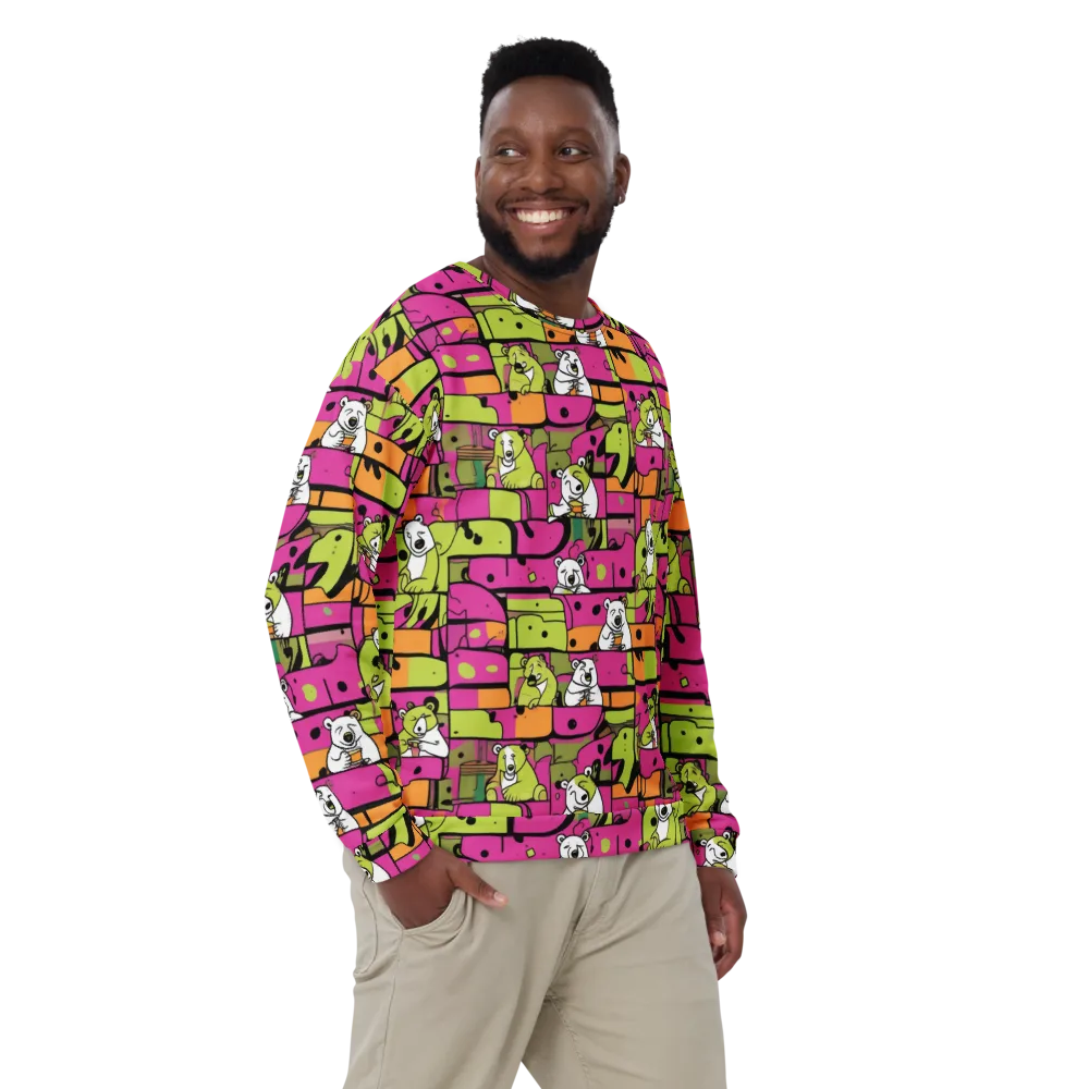 Neon Bear Blocks on Sweatshirt — Front