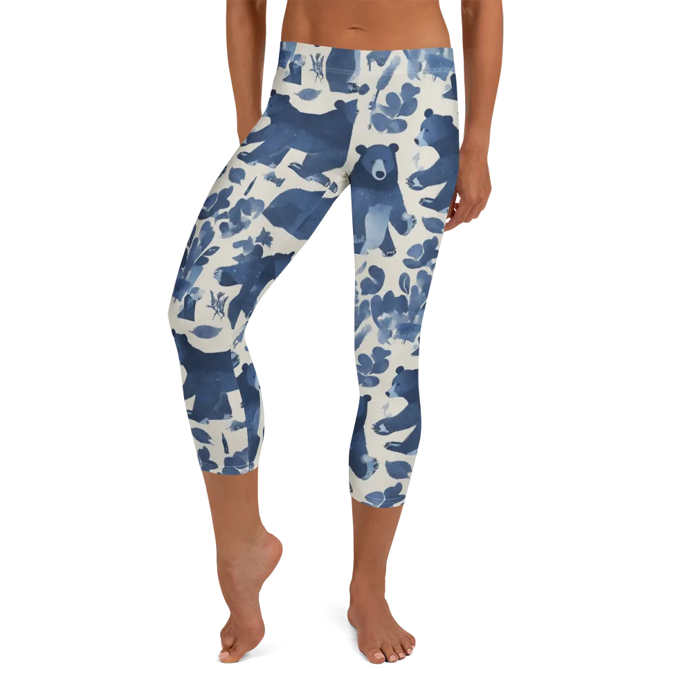 Blue Bearwood on Capri Leggings — Front