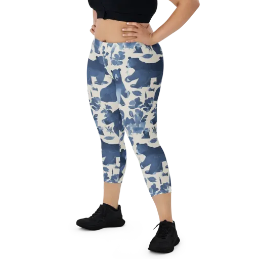 Blue Bearwood on a Capri Leggings
