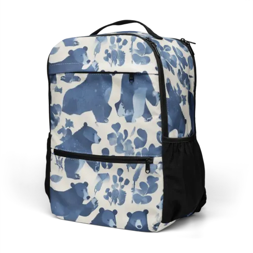 Blue Bearwood on a Utility Backpack