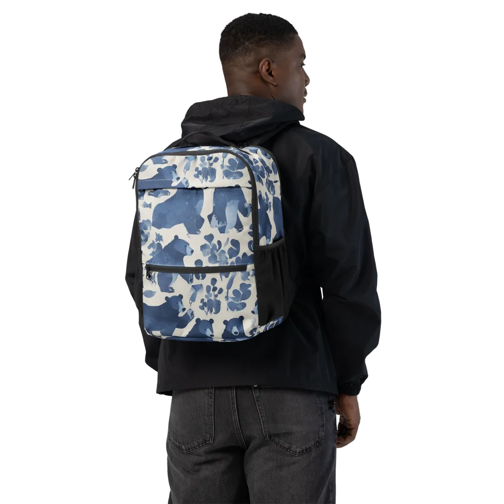 Blue Bearwood on Utility Backpack — Back