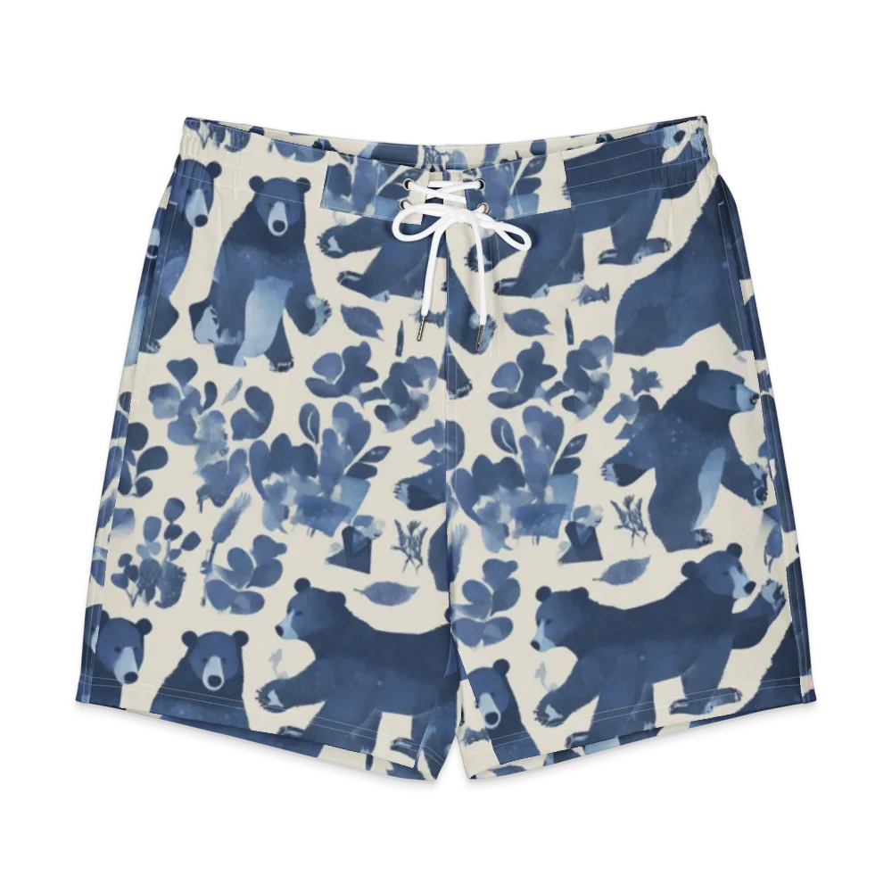 Blue Bearwood on Men's Board Shorts — Front