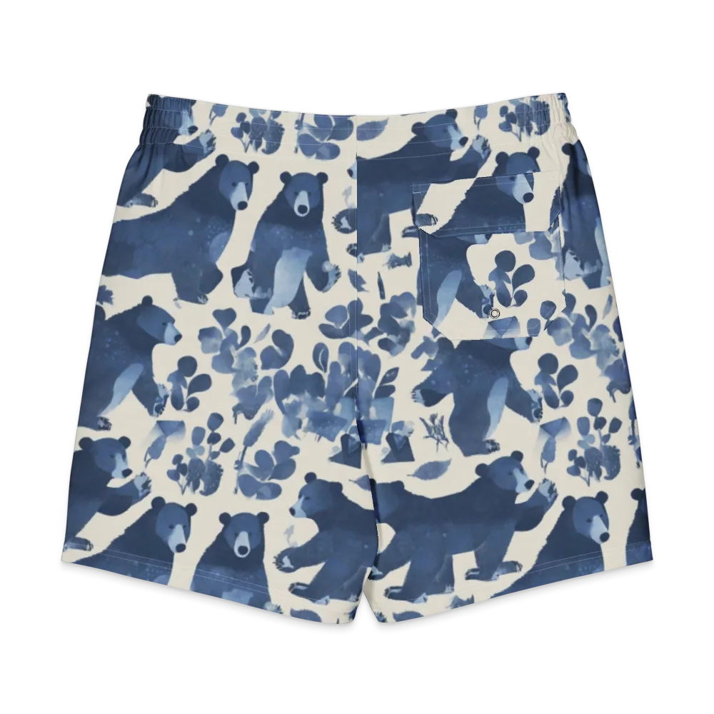 Blue Bearwood on Men's Board Shorts — Back