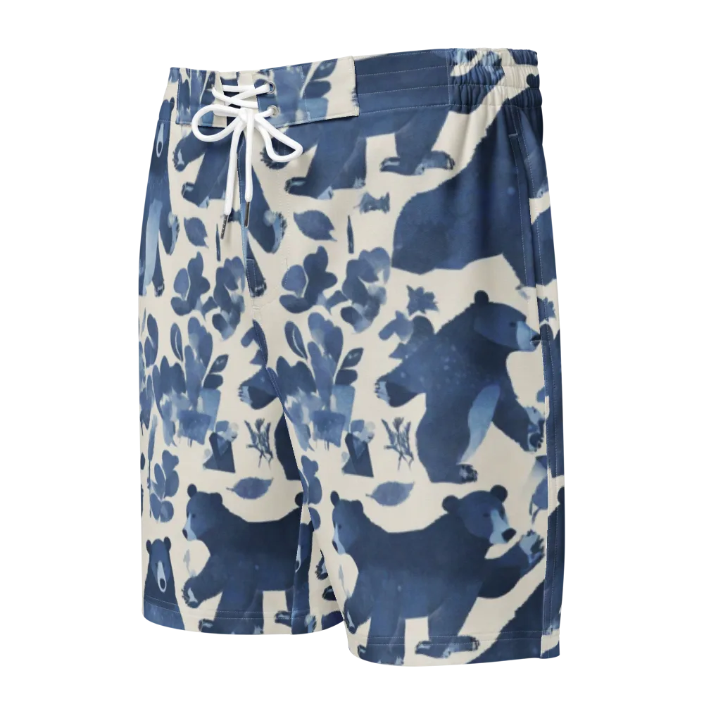 Blue Bearwood on Men's Board Shorts — Front
