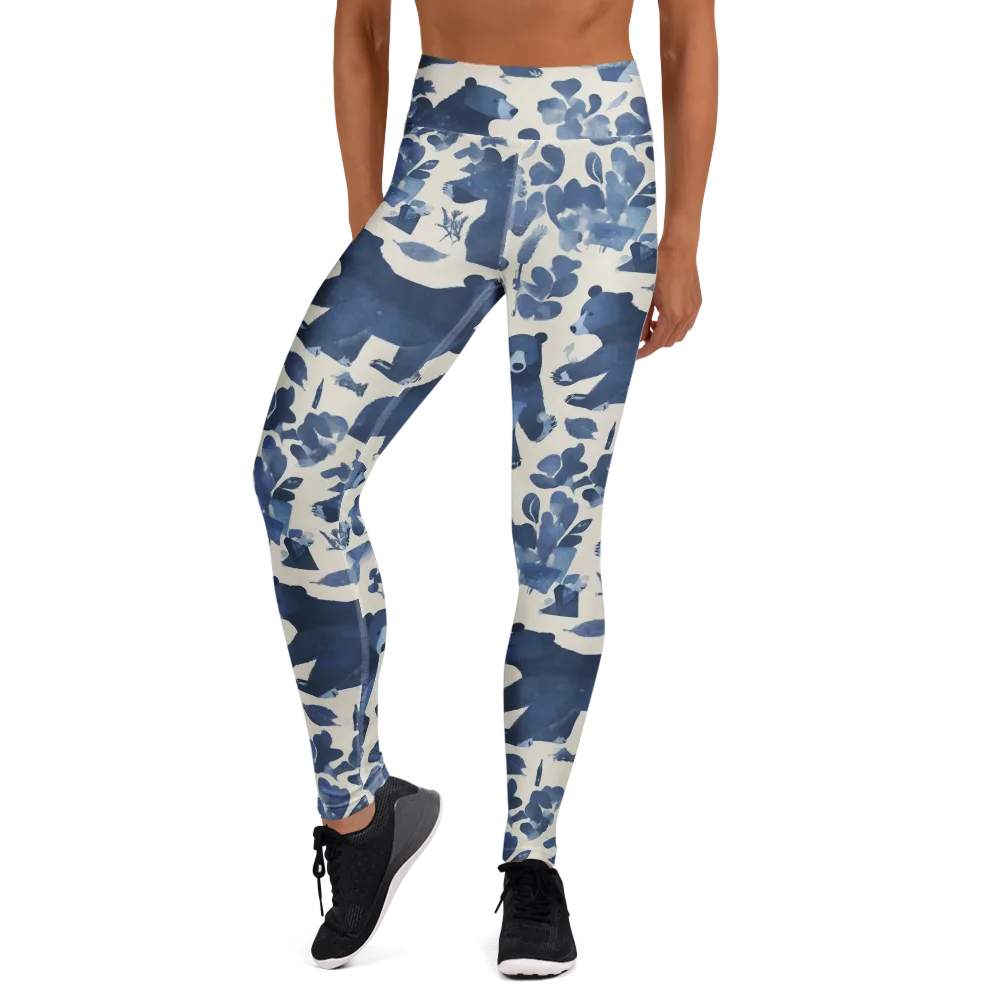 Blue Bearwood on Yoga Leggings — Front