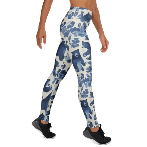 Blue Bearwood on a Yoga Leggings