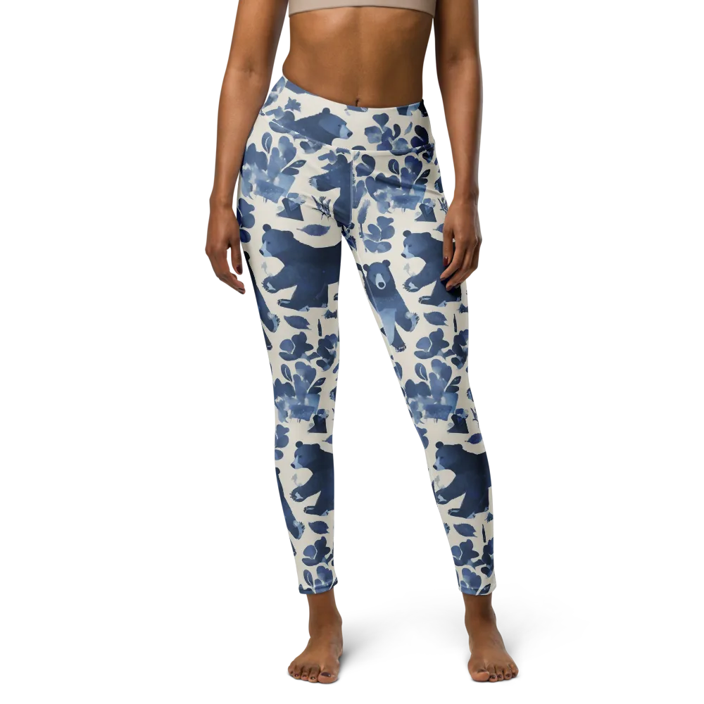 Blue Bearwood on Yoga Leggings — Front