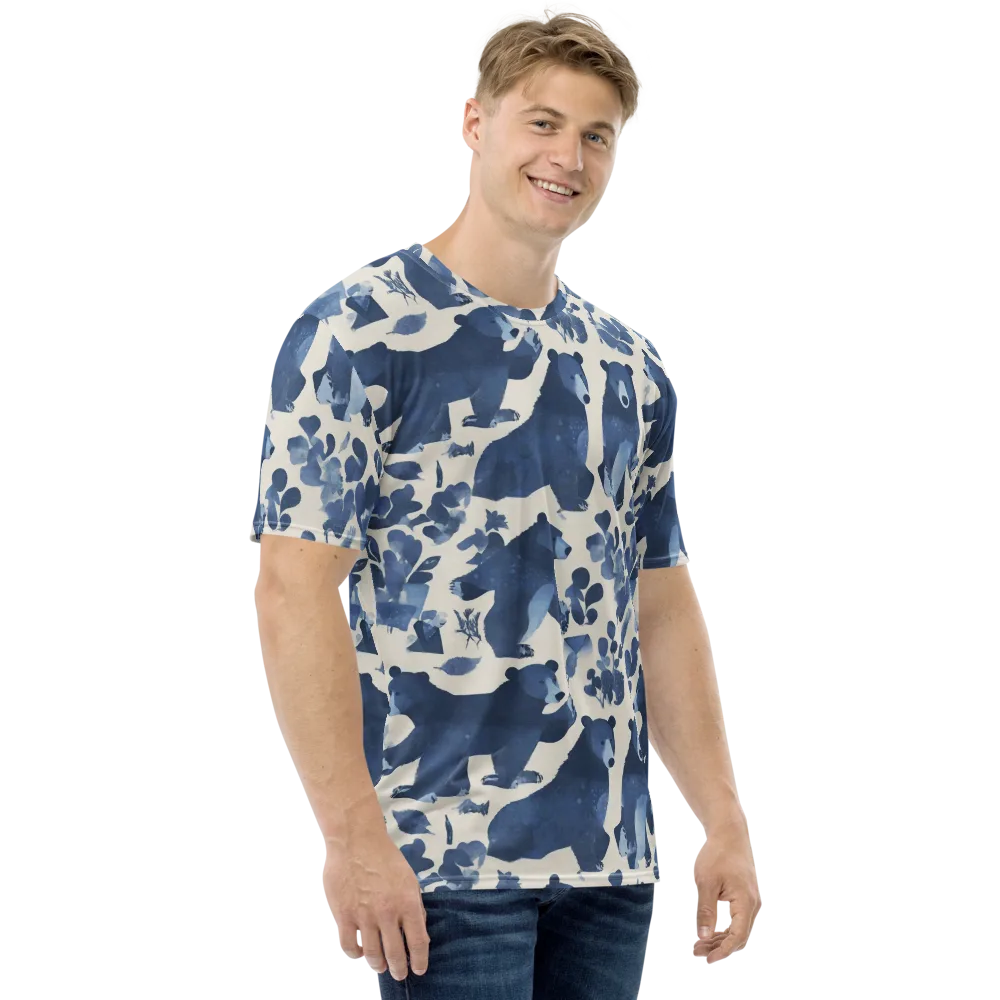 Blue Bearwood on Men's Crew Neck T-Shirt — Right