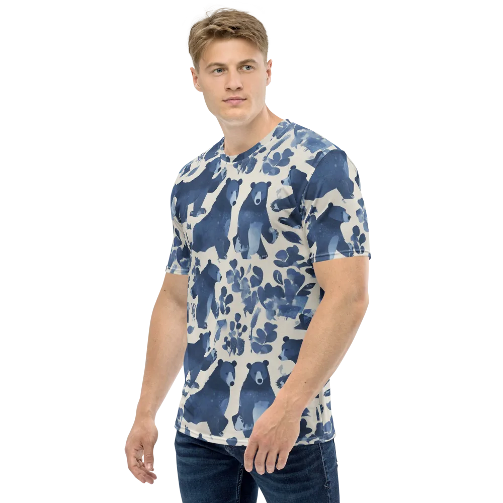 Blue Bearwood on Men's Crew Neck T-Shirt — Left