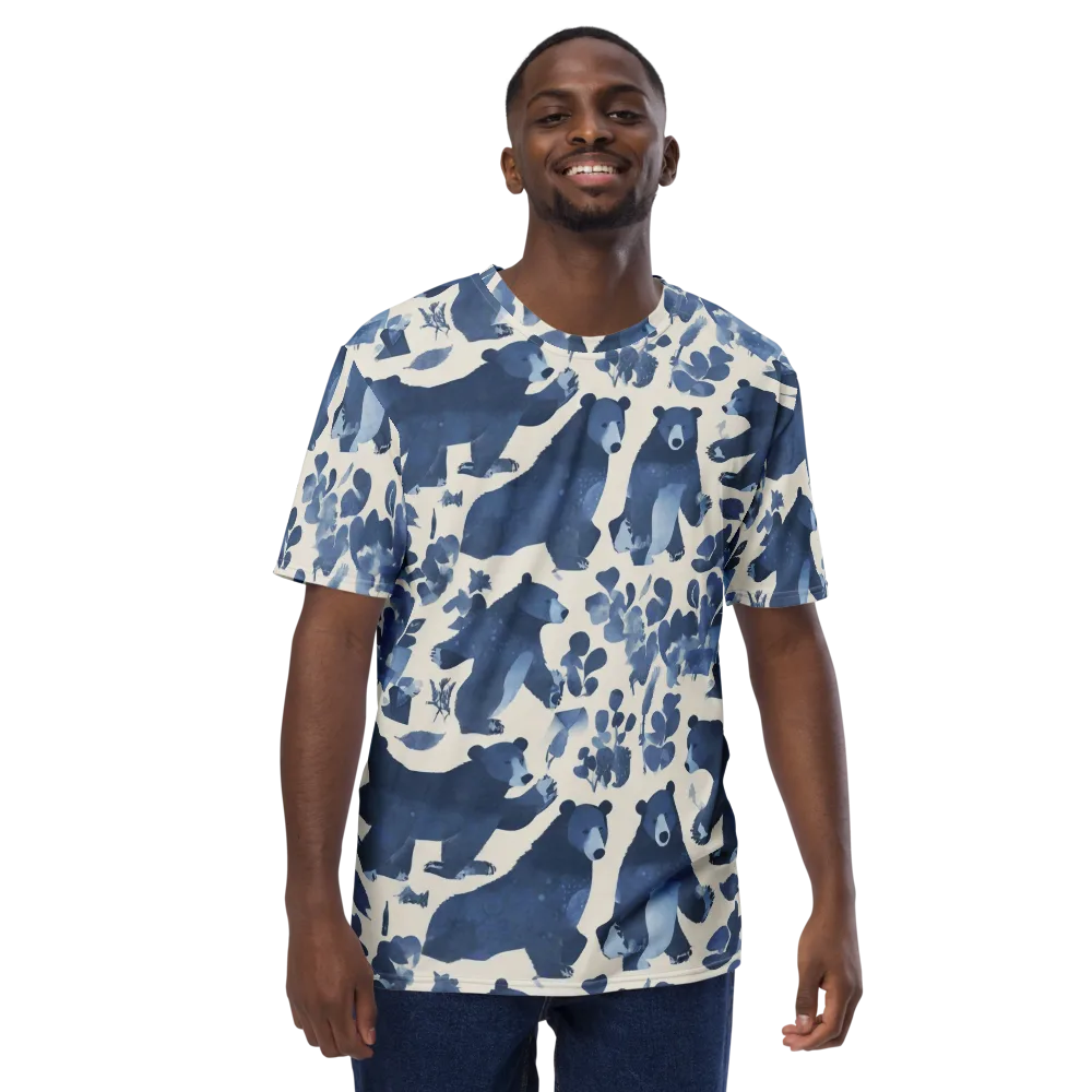 Blue Bearwood on Men's Crew Neck T-Shirt — Front