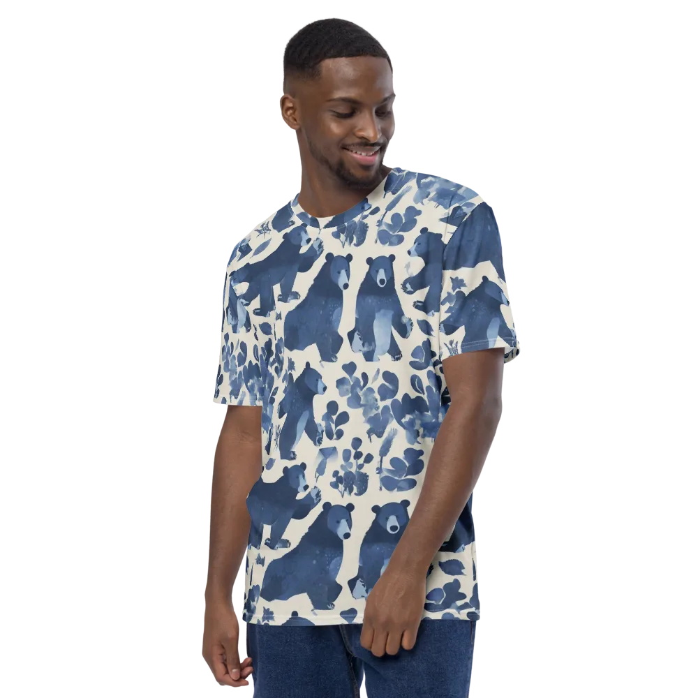 Blue Bearwood on Men's Crew Neck T-Shirt — Left