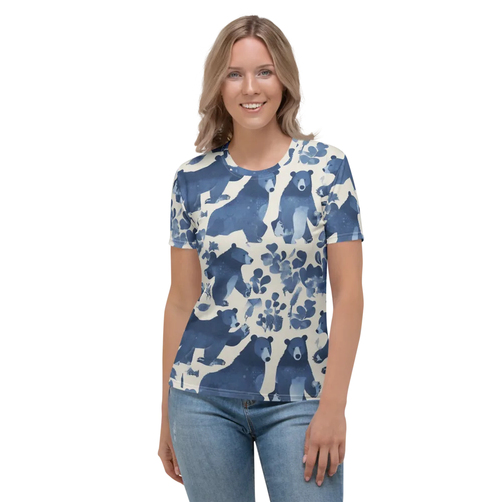 Blue Bearwood on Women's Crew Neck T-Shirt — Front