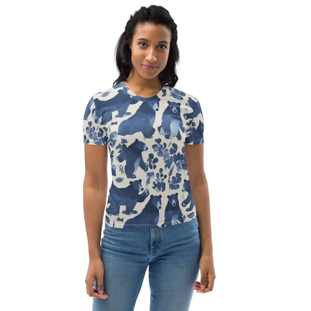 Blue Bearwood on Women's Crew Neck T-Shirt — Front