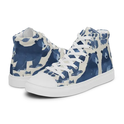 Blue Bearwood on a Women's High Top Canvas Shoes