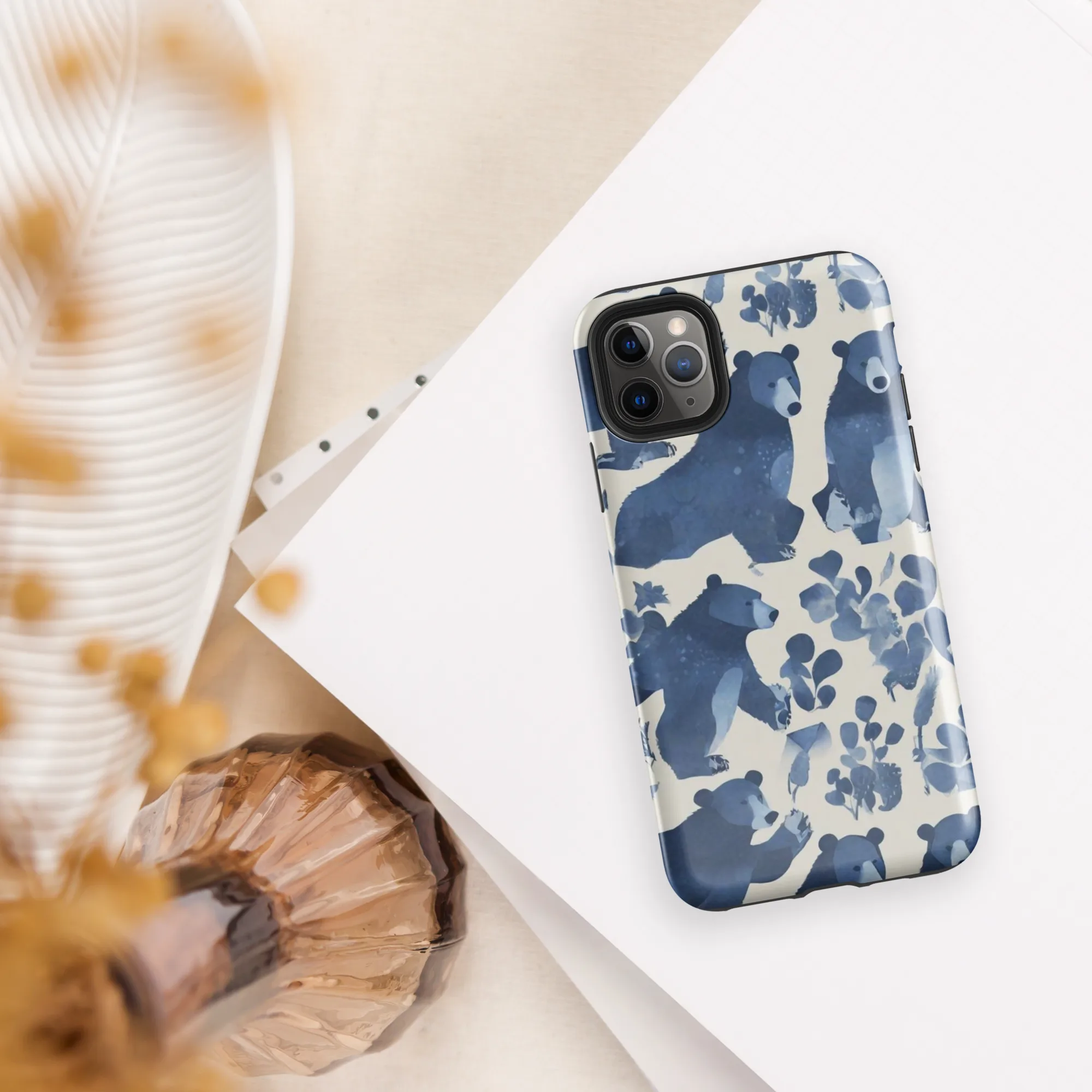 Blue Bearwood on Tough Case for iPhone® — Front
