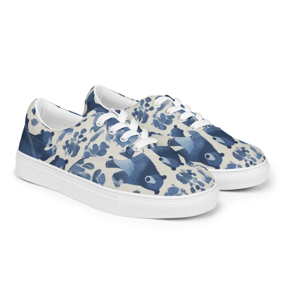 Blue Bearwood on Men's Lace-Up Canvas Shoes — Right Front